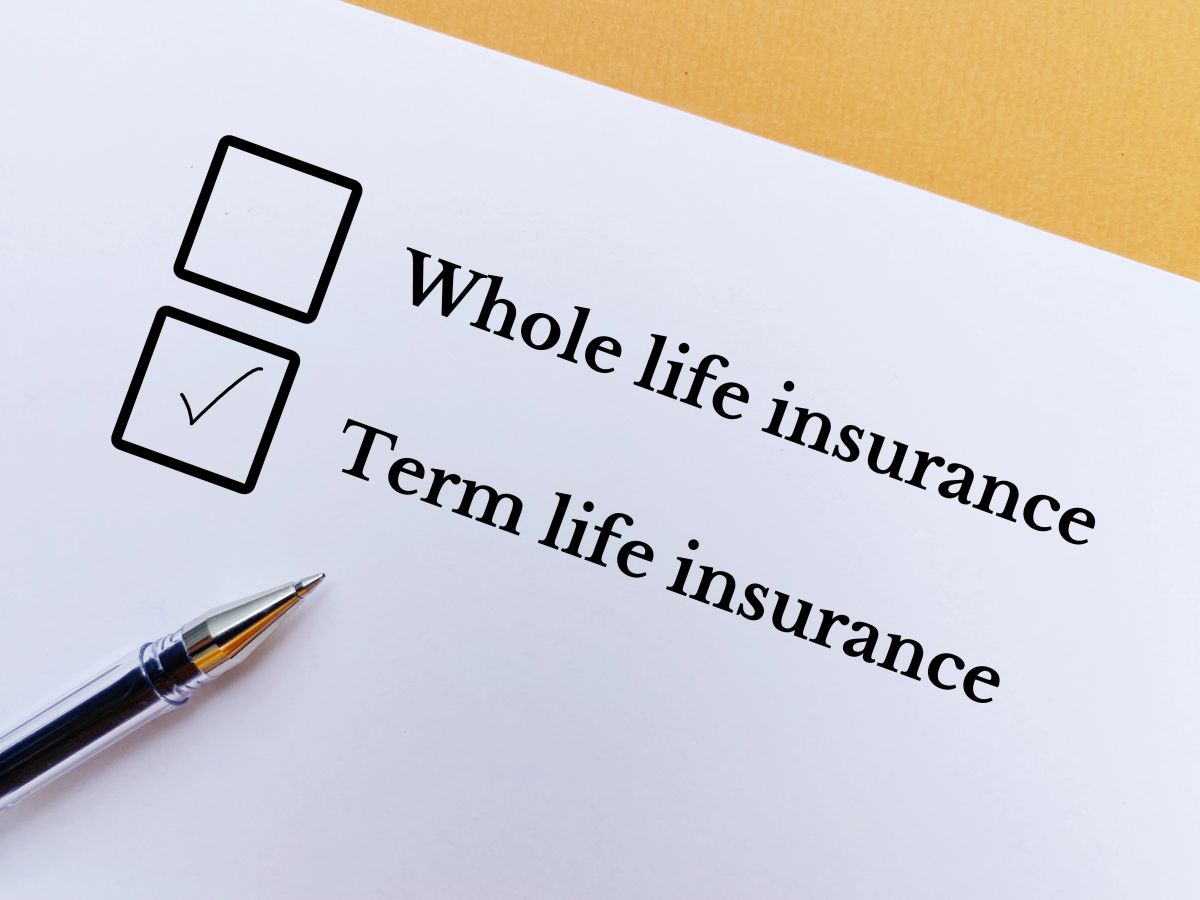 Term life insurance paperwork in Goshen, IN